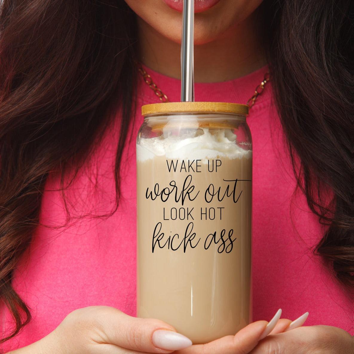 Wake Up Look Glass Cup