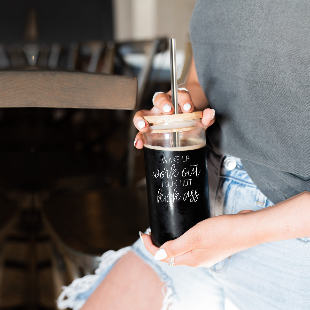 Wake Up Look Glass Cup
