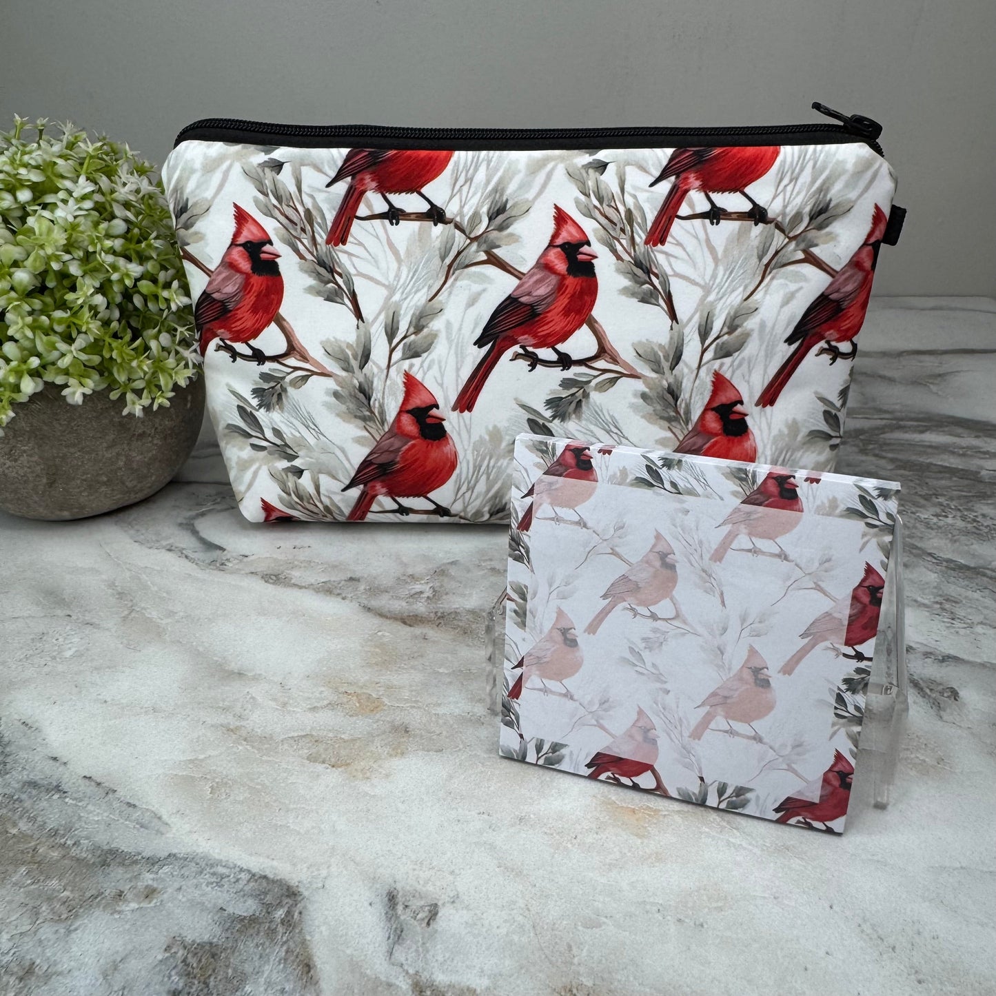 Pouch & Sticky Note Set - Cardinal