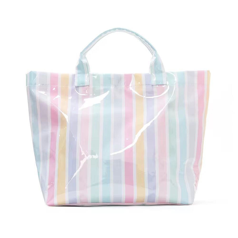 The April Vinyl Tote Bag - Stripes - PREORDER