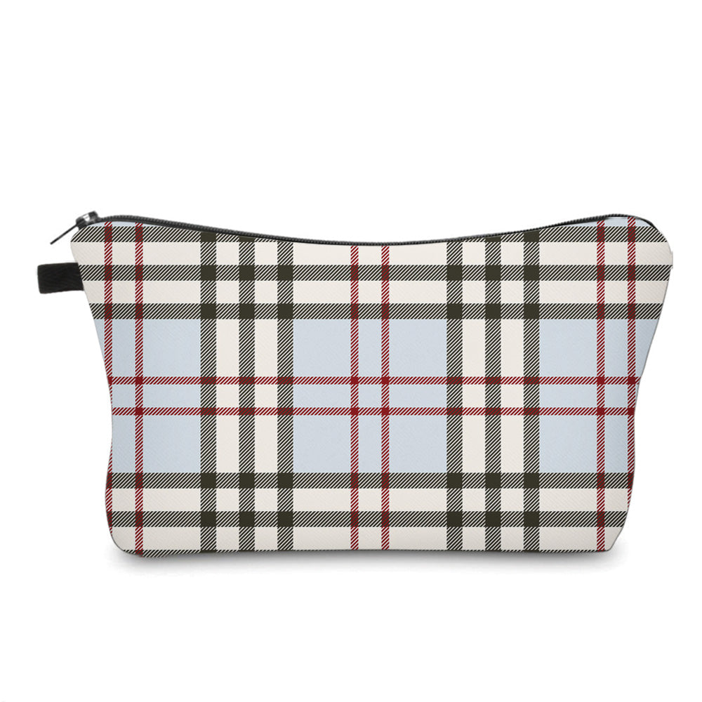 Pouch - Plaid Blue Tan