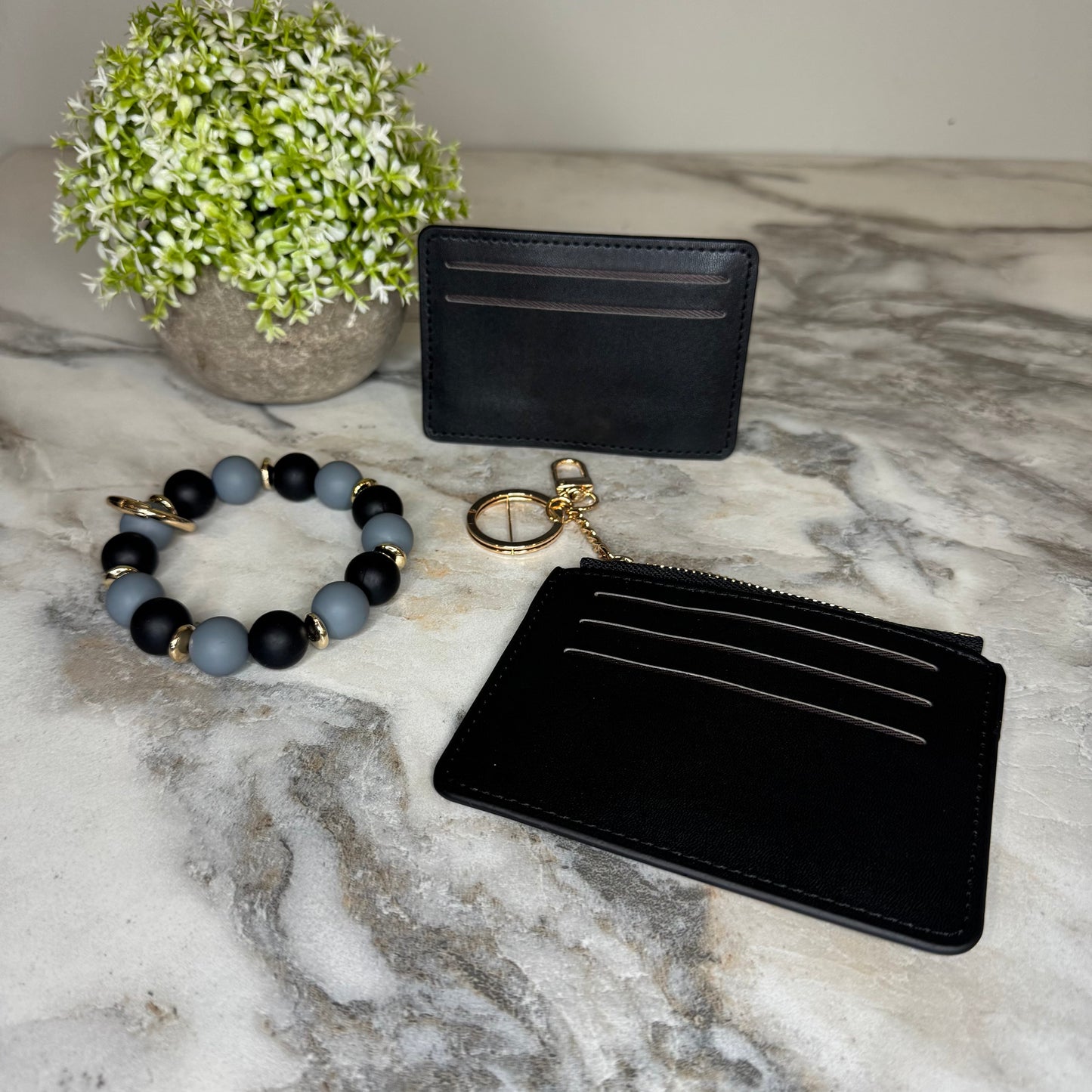 Denim Suede Bracelet Keychain & Card Holder - PREORDER 7/19-7/22