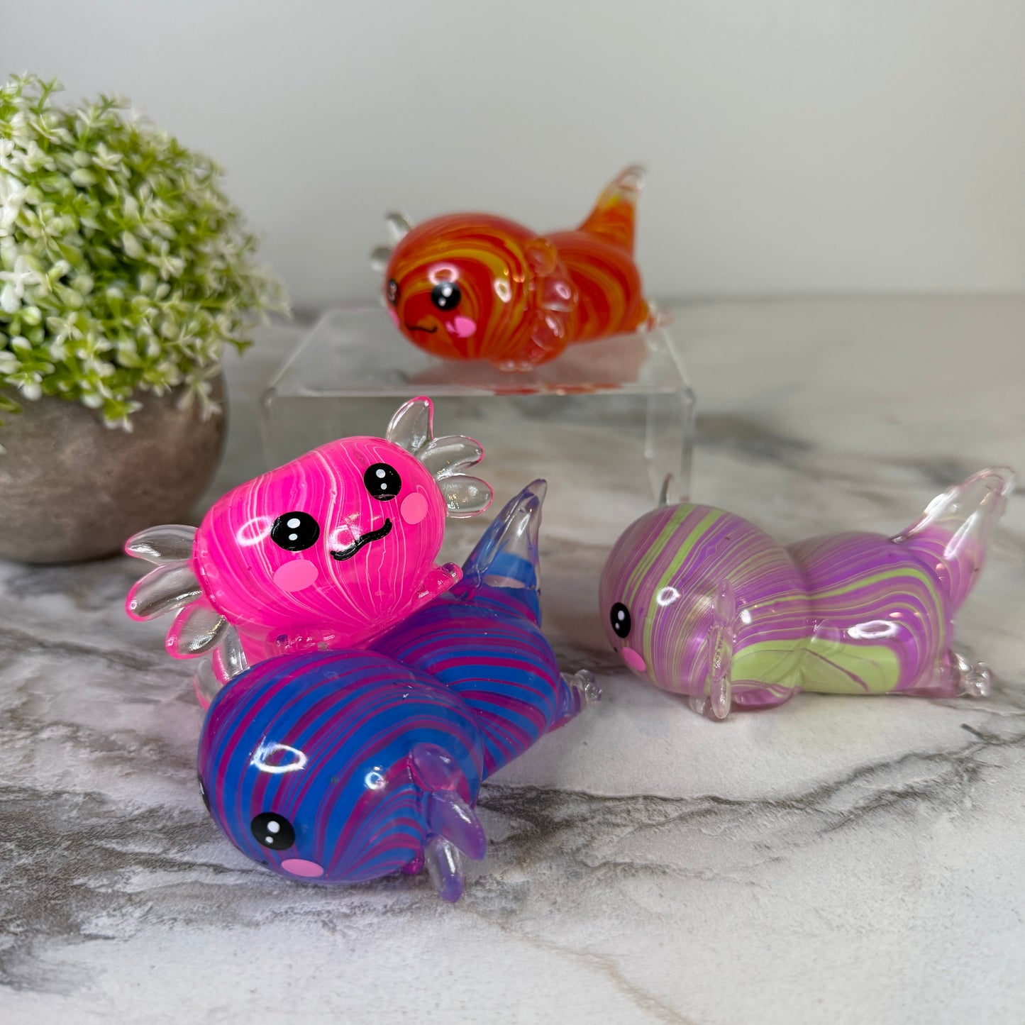 Squishy Toy - Axolotl, Marble - PREORDER
