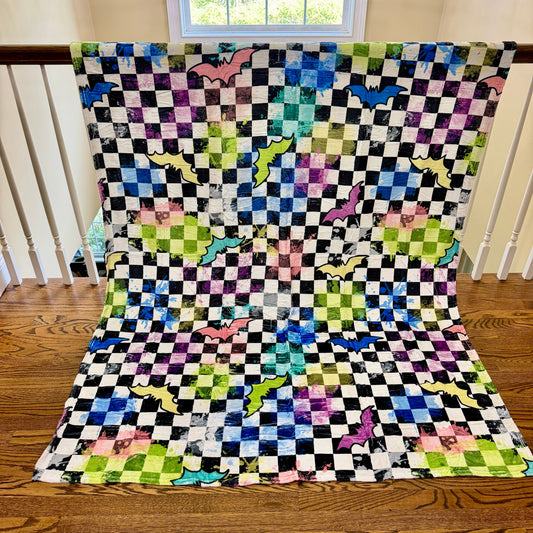 Blanket Halloween #24 - Rainbow Bat Checker - PREORDER ends 7/25