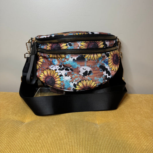 The Roni Nylon Crossbody - Sunflower Cow Wood - PREORDER