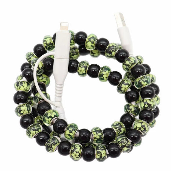 Charging Cord - Beaded - Clear Design - PREORDER 3/14-3/17