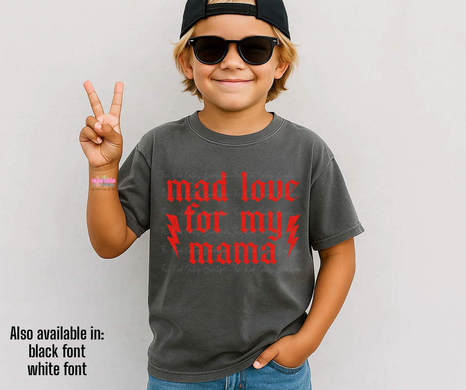 Mad Love For My Mama Youth Graphic Tee or Crewneck Sweatshirt