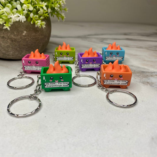 Keychain Figurine - Green Dumpster Fire