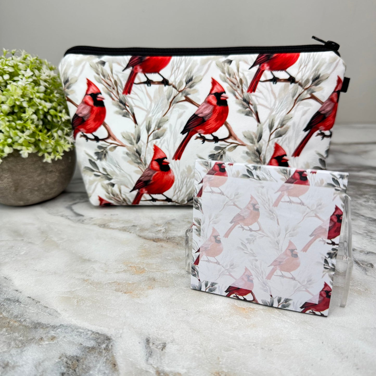 Pouch & Sticky Note Set - Cardinal