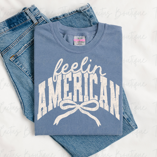 Feelin' American Cream Ink Graphic Tee or Crewneck Sweatshirt