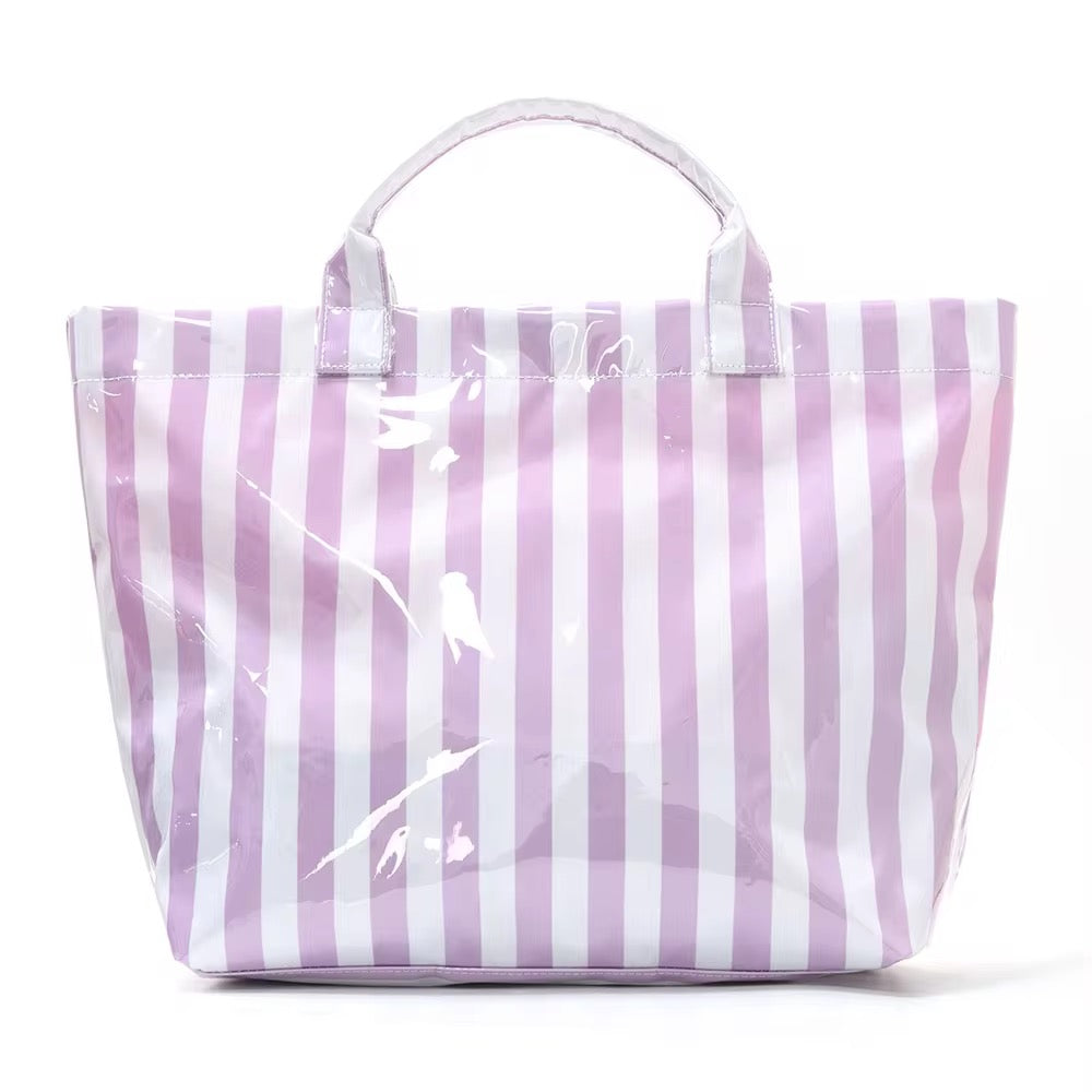 The April Vinyl Tote Bag - Stripes - PREORDER