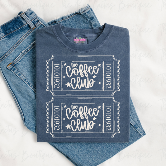The Coffee Club Cream Ink Graphic Tee or Crewneck Sweatshirt