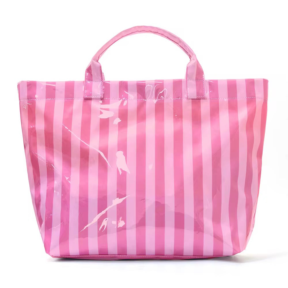 The April Vinyl Tote Bag - Stripes - PREORDER