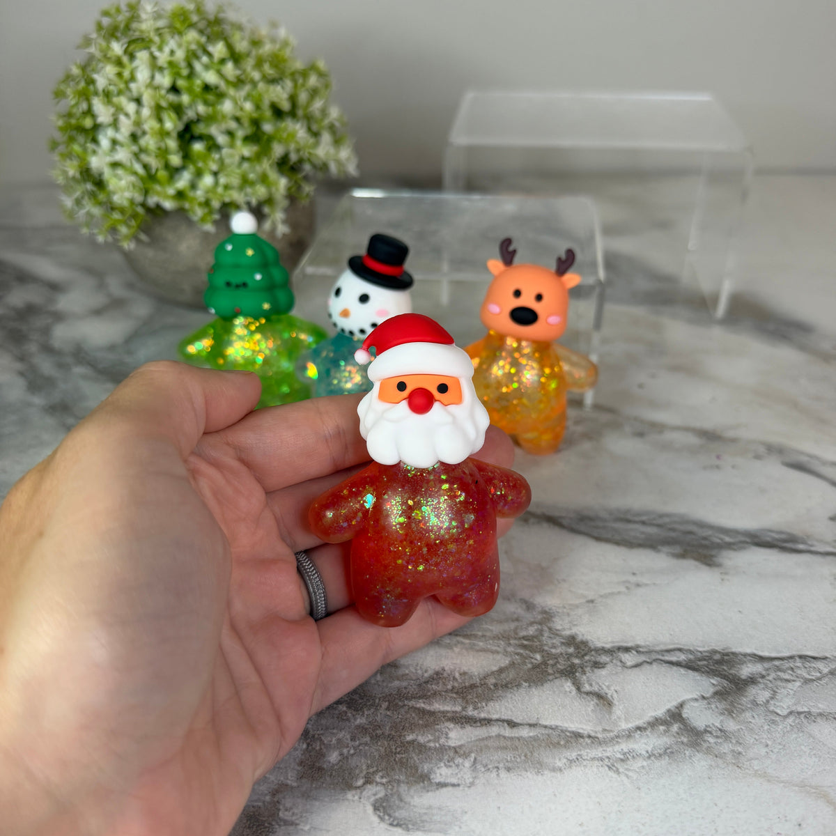 Squishy Toy - Christmas Glitter Characters - PREORDER