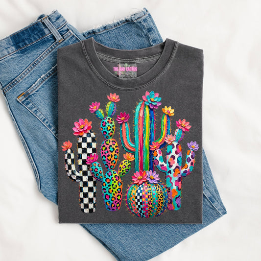 Colorful Floral Cactus Graphic Tee or Crewneck Sweatshirt
