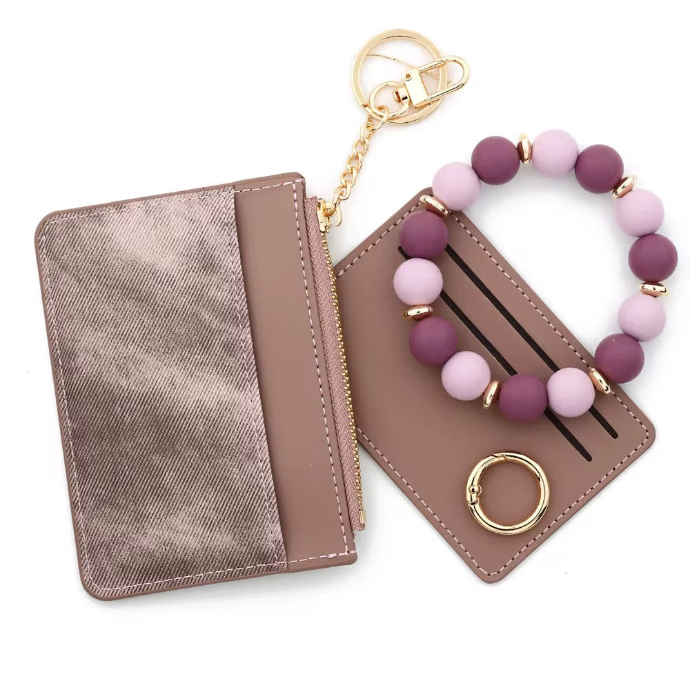 Denim Suede Bracelet Keychain & Card Holder - PREORDER 7/19-7/22