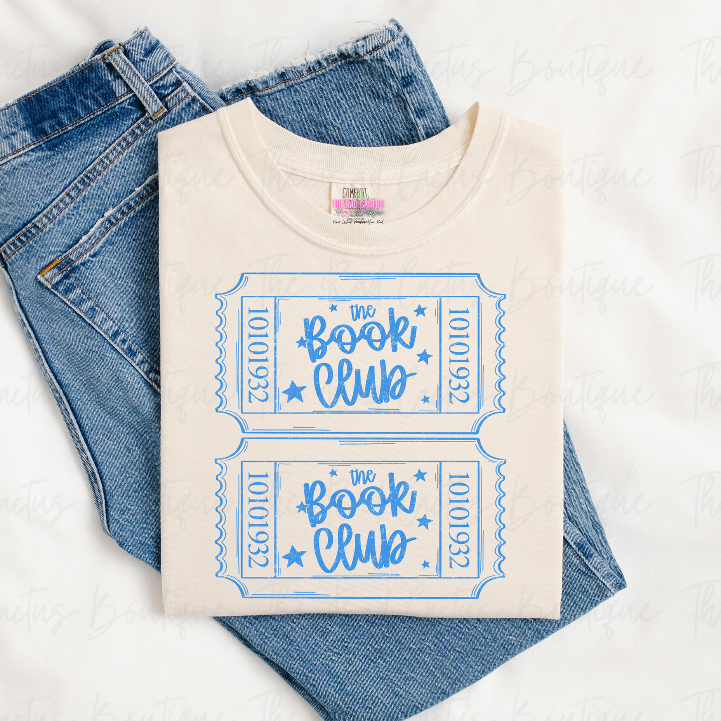 The Book Club Blue Ink Graphic Tee or Crewneck Sweatshirt