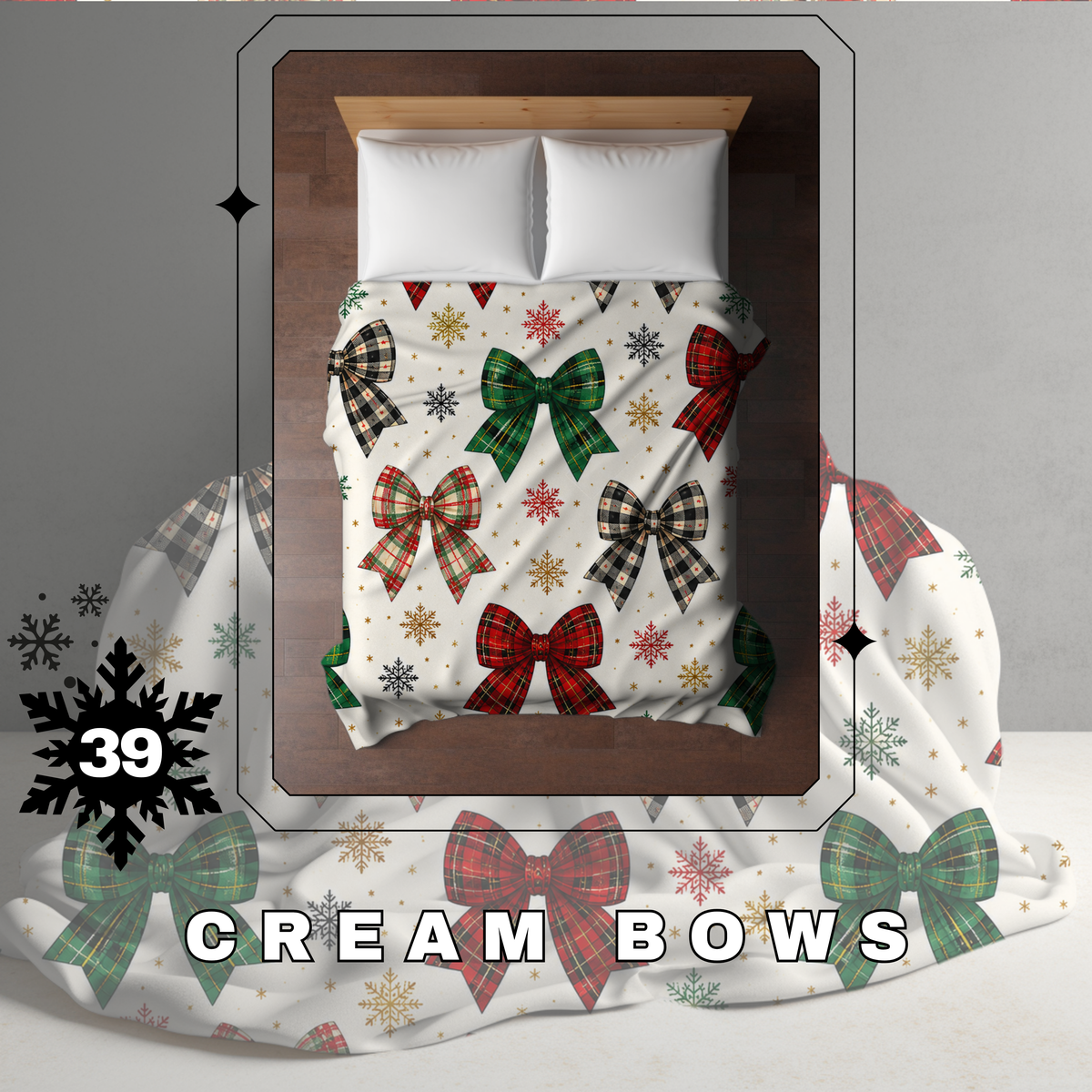 Blanket Christmas #39 - Cream Bows - PREORDER