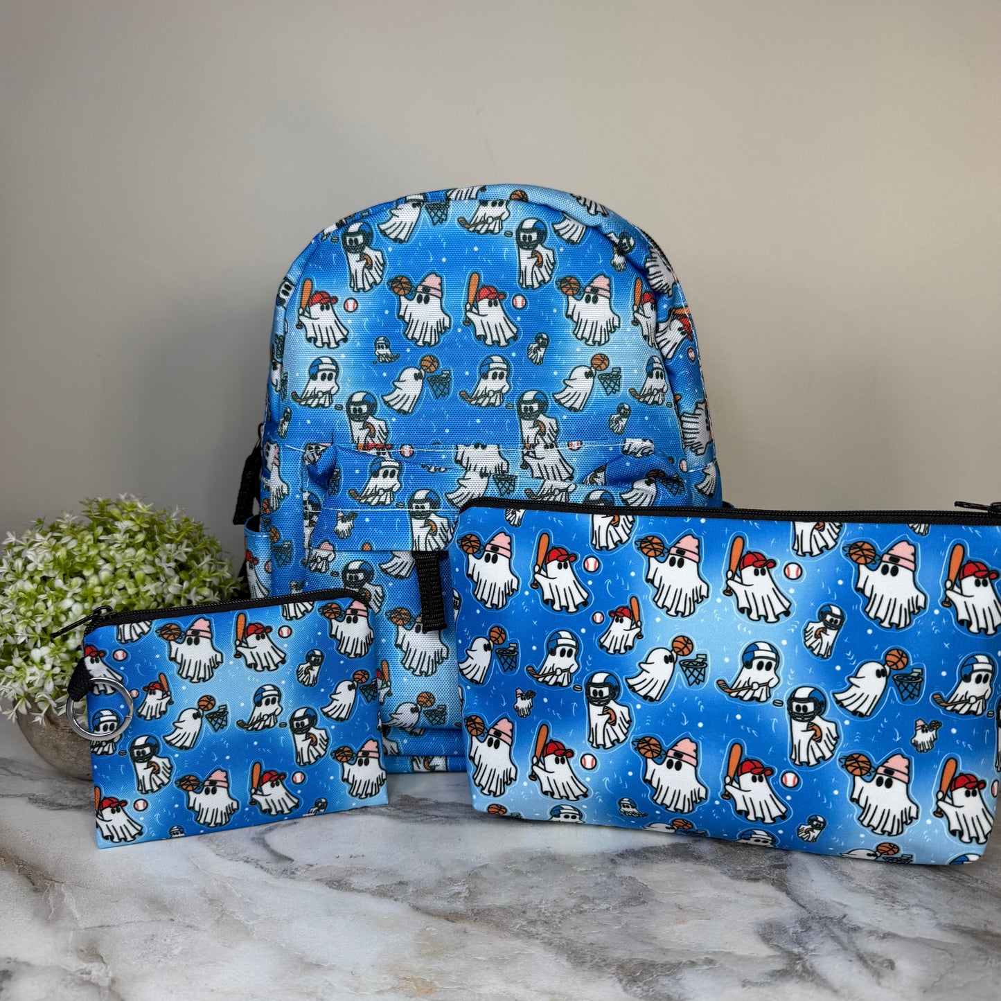 Mini Backpack, Pouch, & Mini Pouch Bundled Set - Sports Ghost