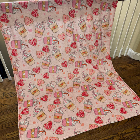 Blanket - Valentine’s Day - Coffee Hearts - PREORDER