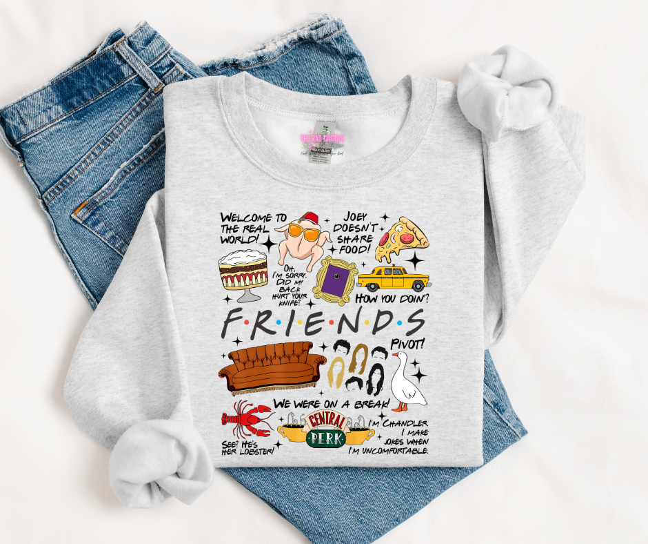 Friends Doodle Graphic Tee or Crewneck Sweatshirt