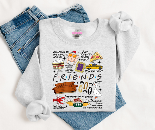 Friends Doodle Graphic Tee or Crewneck Sweatshirt