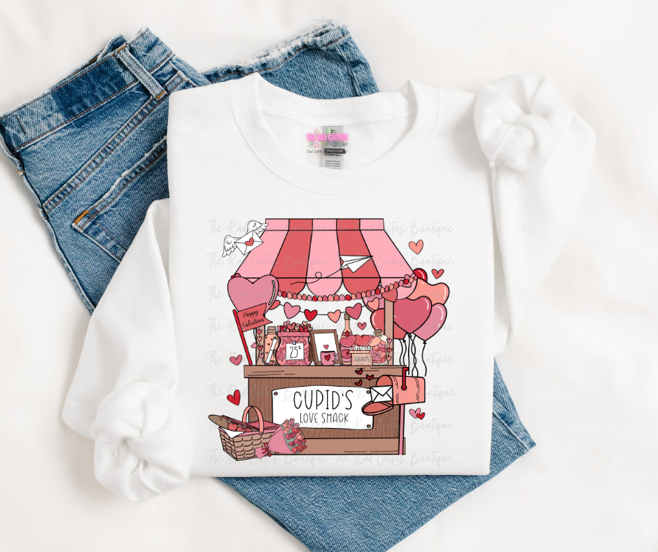 Cupids Love Shack Graphic Tee or Crewneck Sweatshirt