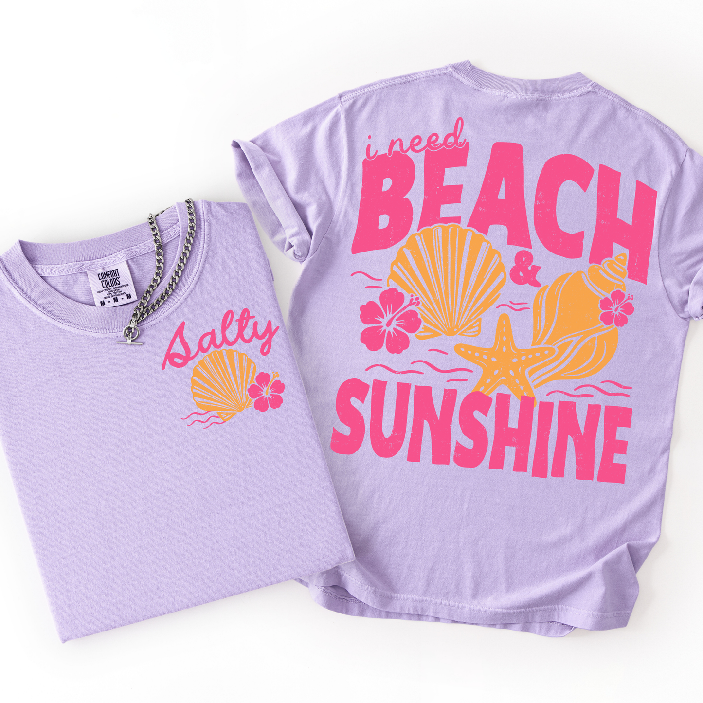Salty Beach & Sunshine Graphic Tee or Crewneck Sweatshirt