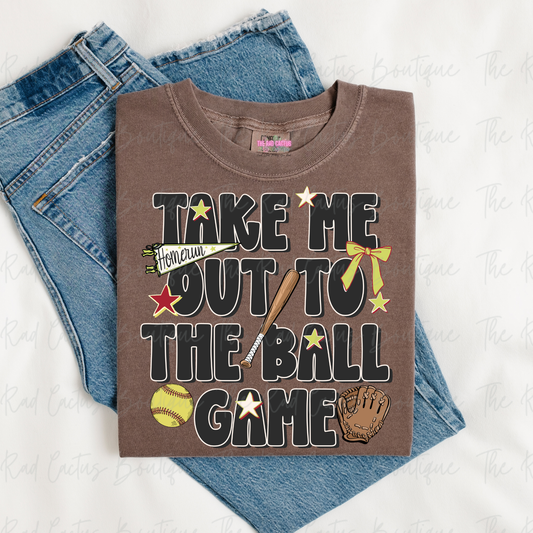 Take Me Out To The Ball Game Softball Graphic Tee or Crewneck Sweatshirt