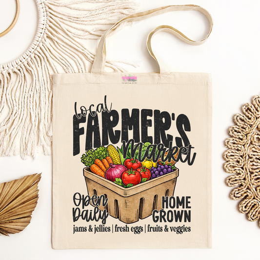 Local Farmers Market Canvas Tote Bag