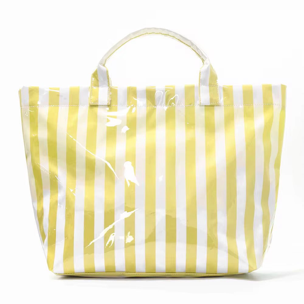 The April Vinyl Tote Bag - Stripes - PREORDER