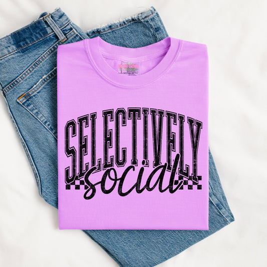 Selectively Social Black Ink Graphic Tee or Crewneck Sweatshirt