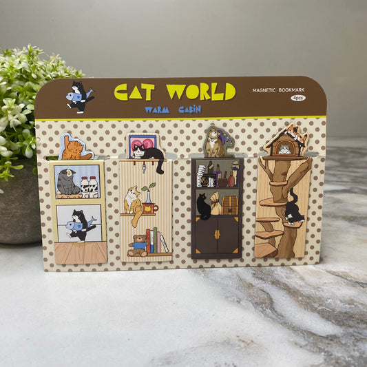 Bookmark - Magnetic, Cat World Cabin - PREORDER 6/8-6/11