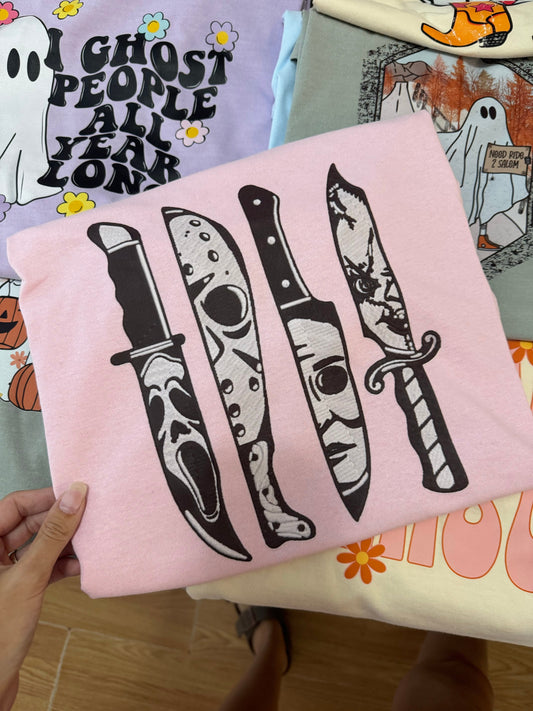 Faux Embroidery Spooky Tee/Sweatshirt