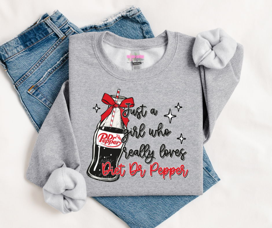 Girl Who Really Loves Diet DP Graphic Tee or Crewneck Sweatshirt