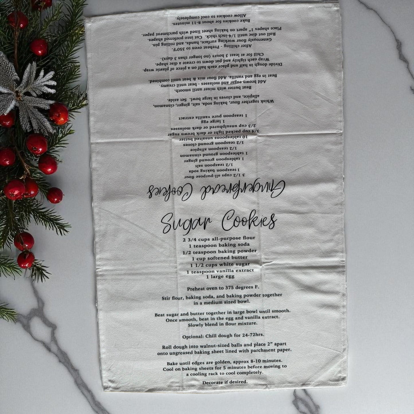 Holiday Cookie Recipe Towel