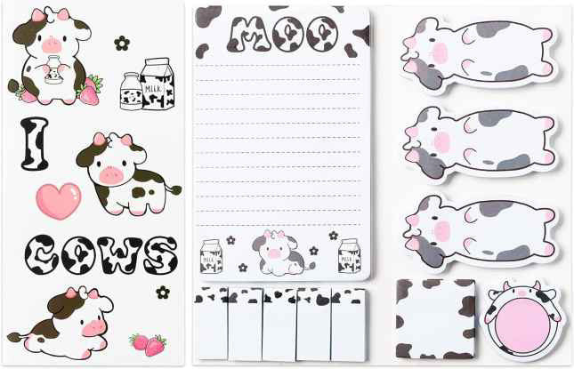 Sticky Note Booklet Set - Cow - PREORDER 6/21-6/24