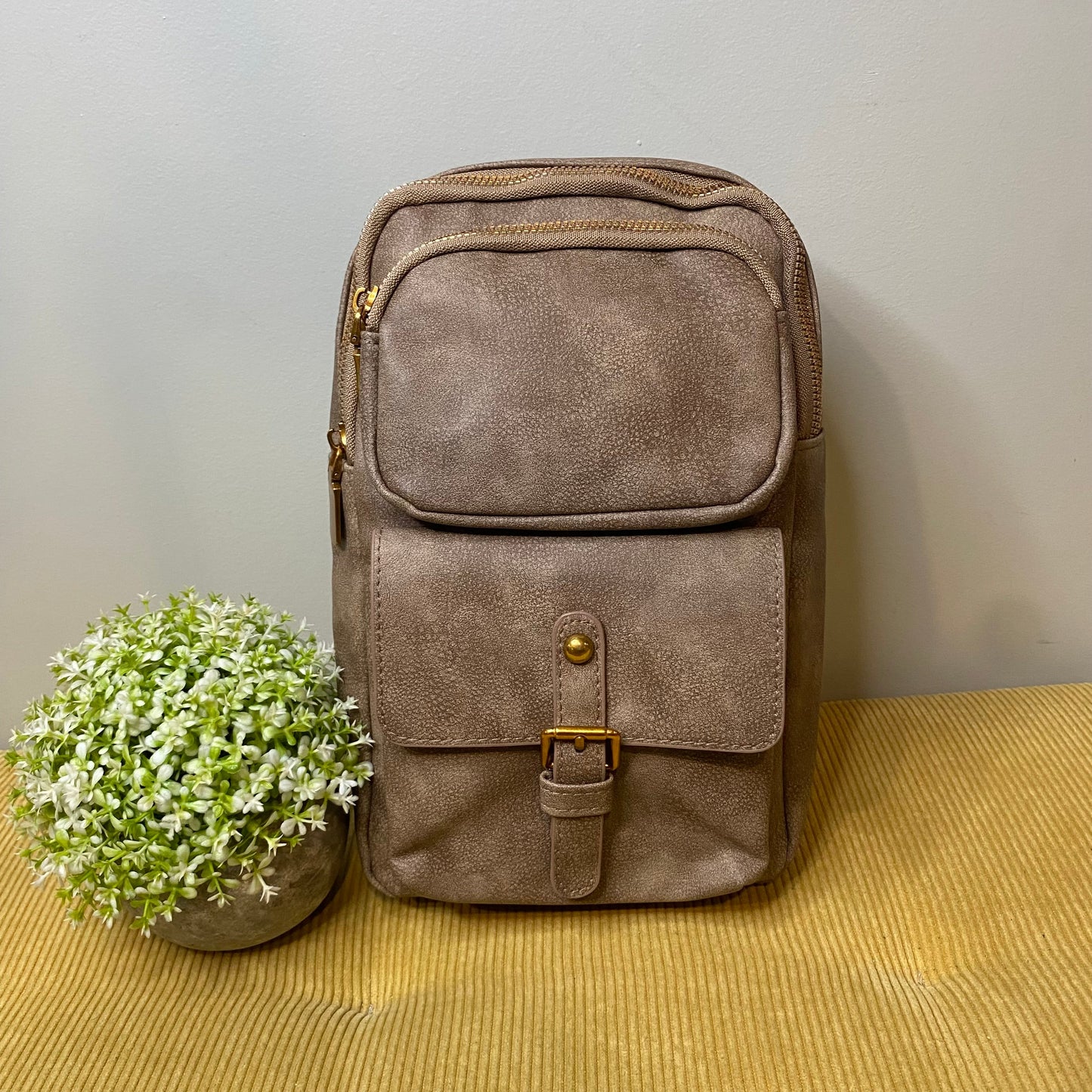 Faux Leather Sling Bag