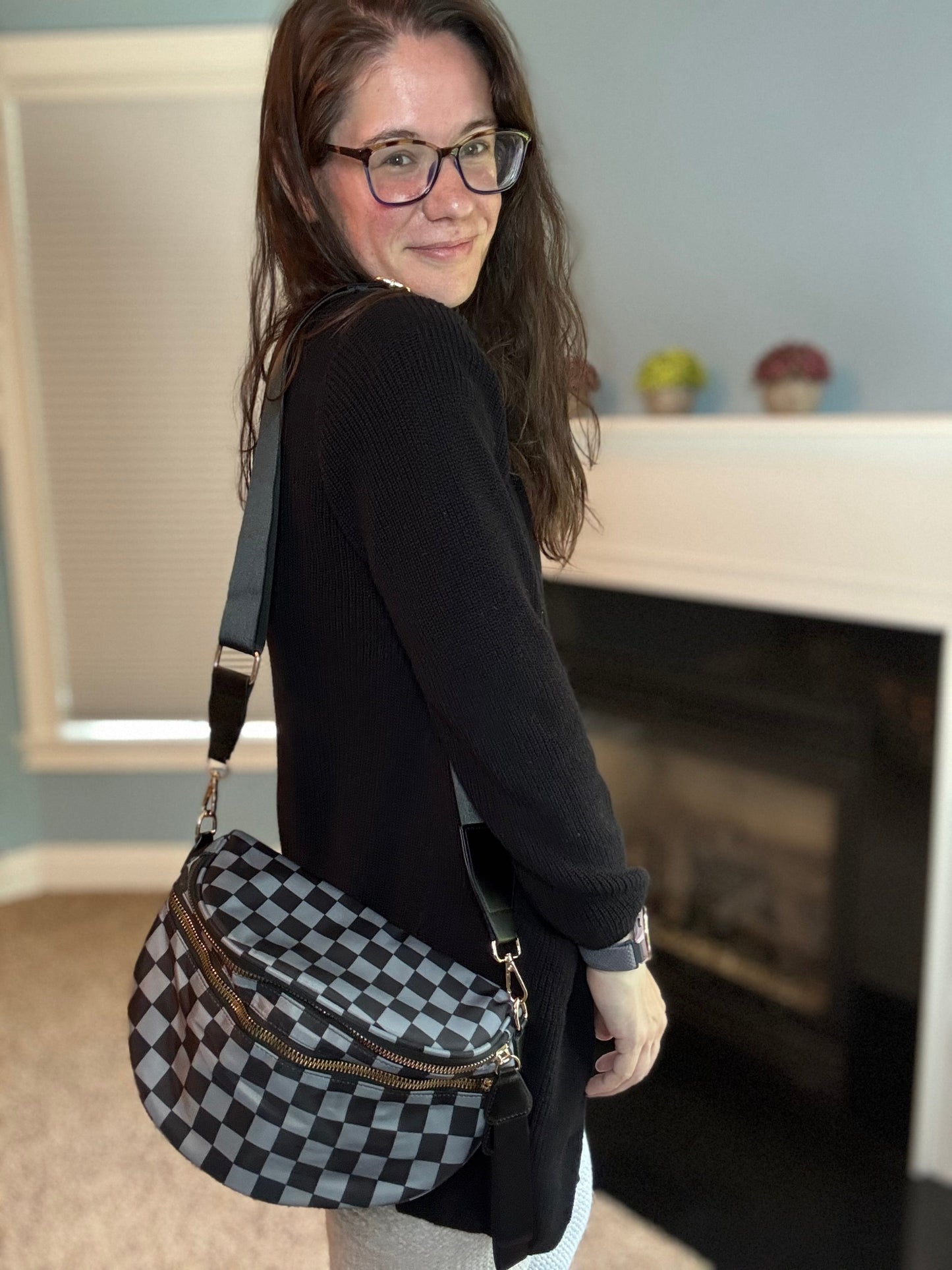 Roni - Nylon Crossbody - Black + Grey
