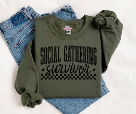 Black Ink Social Gathering Survivor Tee/Crewneck