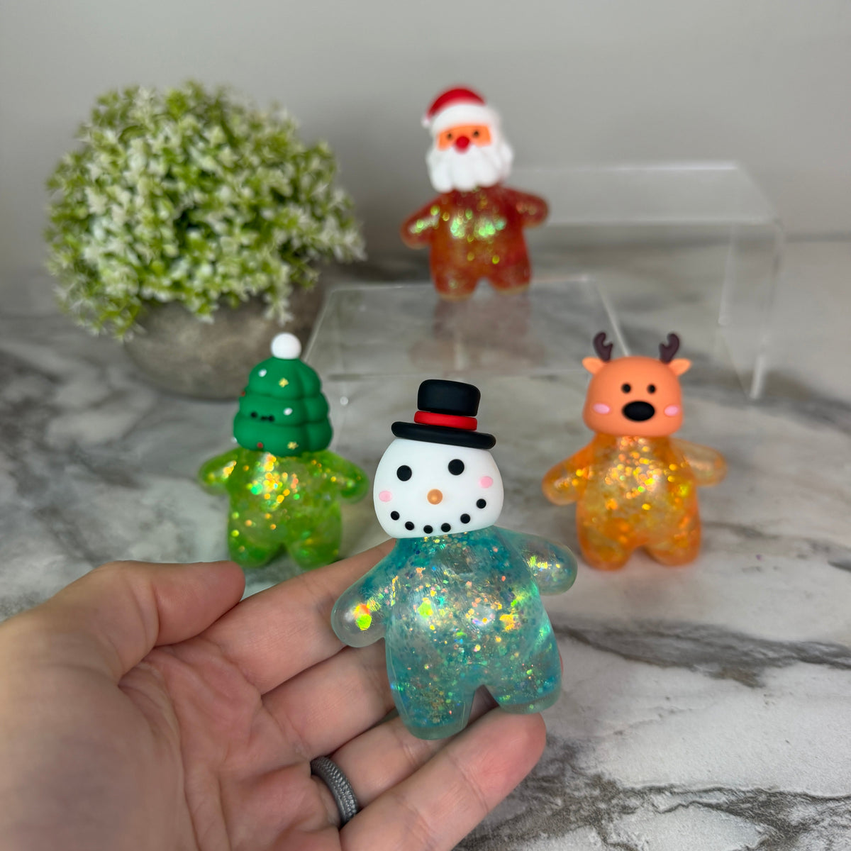 Squishy Toy - Christmas Glitter Characters - PREORDER