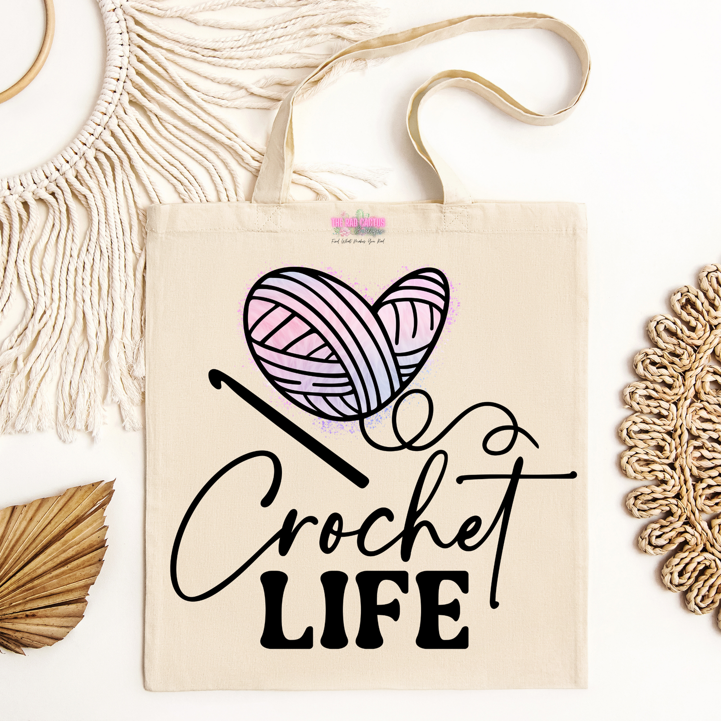 Crochet Life Canvas Tote Bag