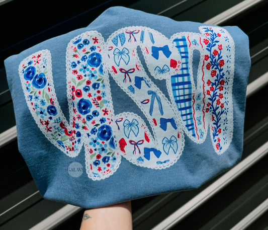 USA Faux Lace 4th of July Tee/Sweatshirt