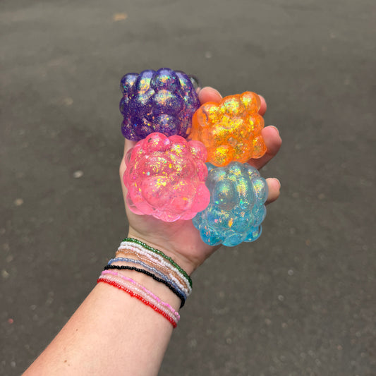 Squishy Toy - Smooth Cube, Glitter - PREORDER