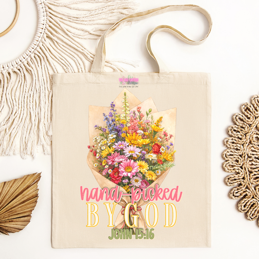 Hand Picked By God Canvas Tote Bag