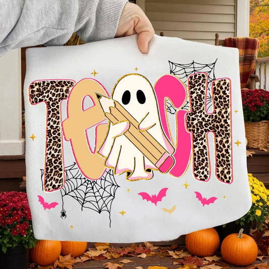 Pink & Leopard Teach w/ Ghost Tee/Sweatshirt
