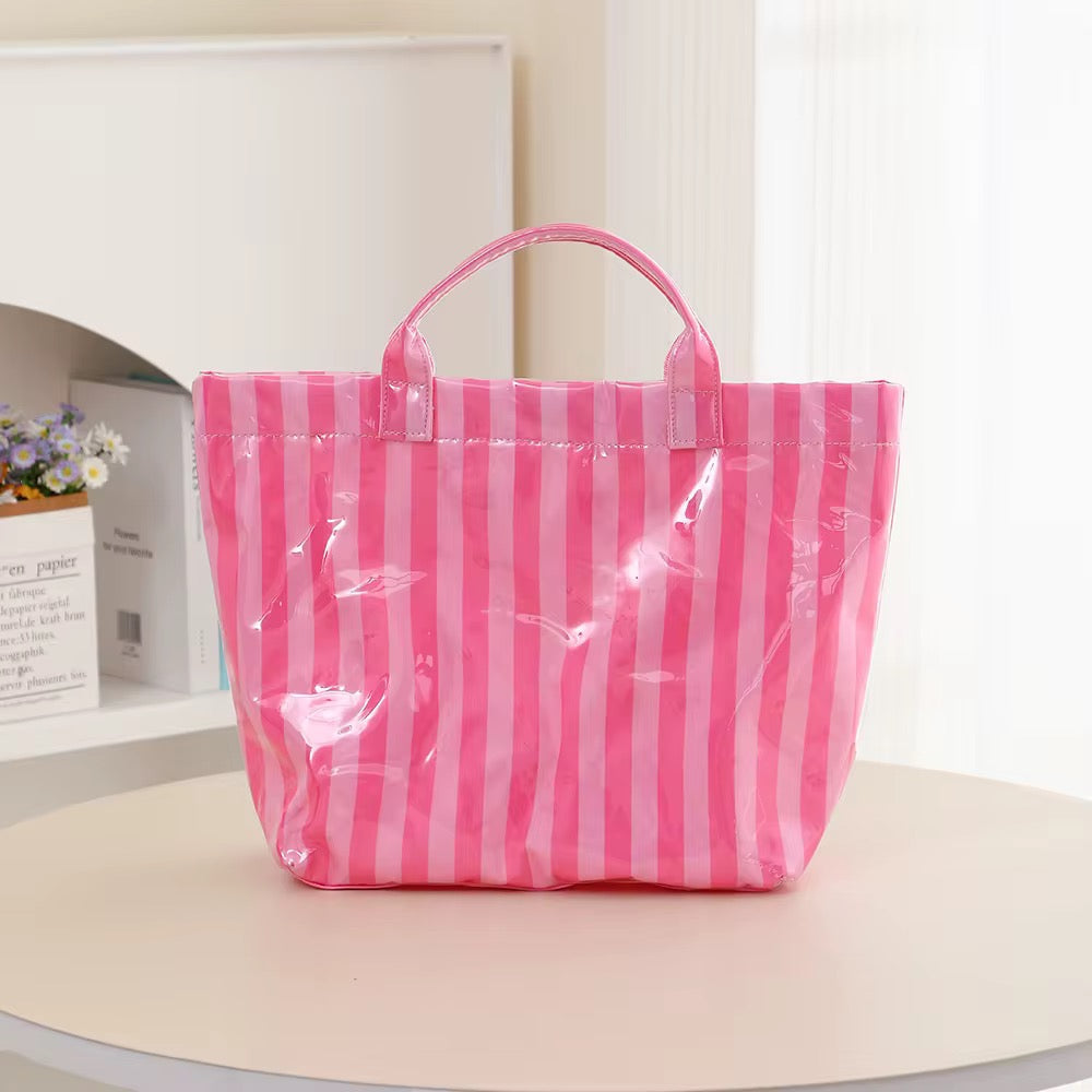 The April Vinyl Tote Bag - Stripes - PREORDER