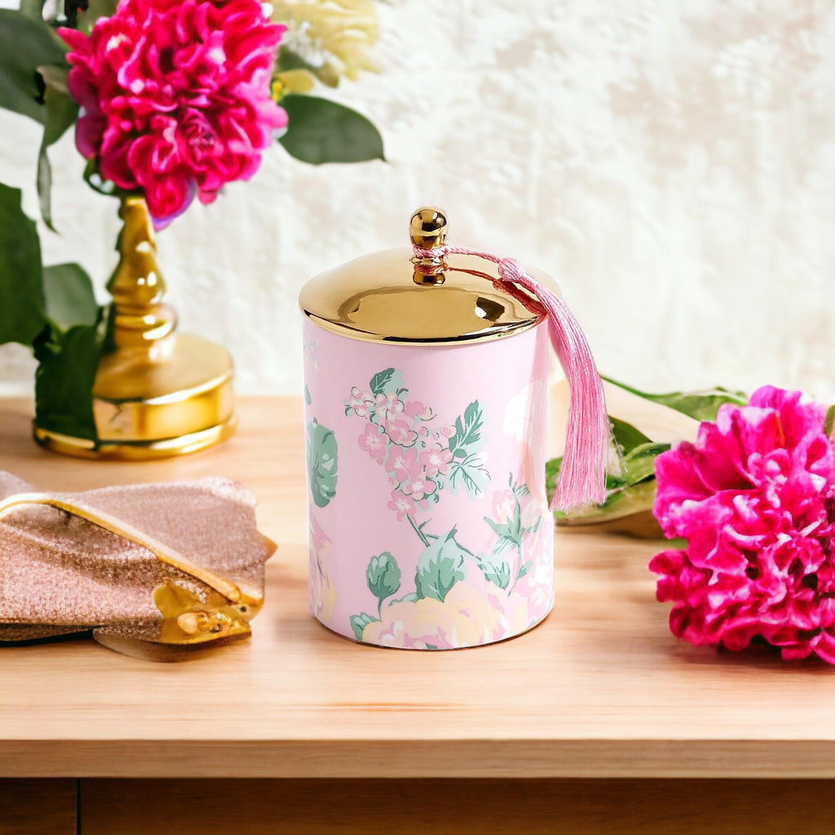 Vintage Floral Candle