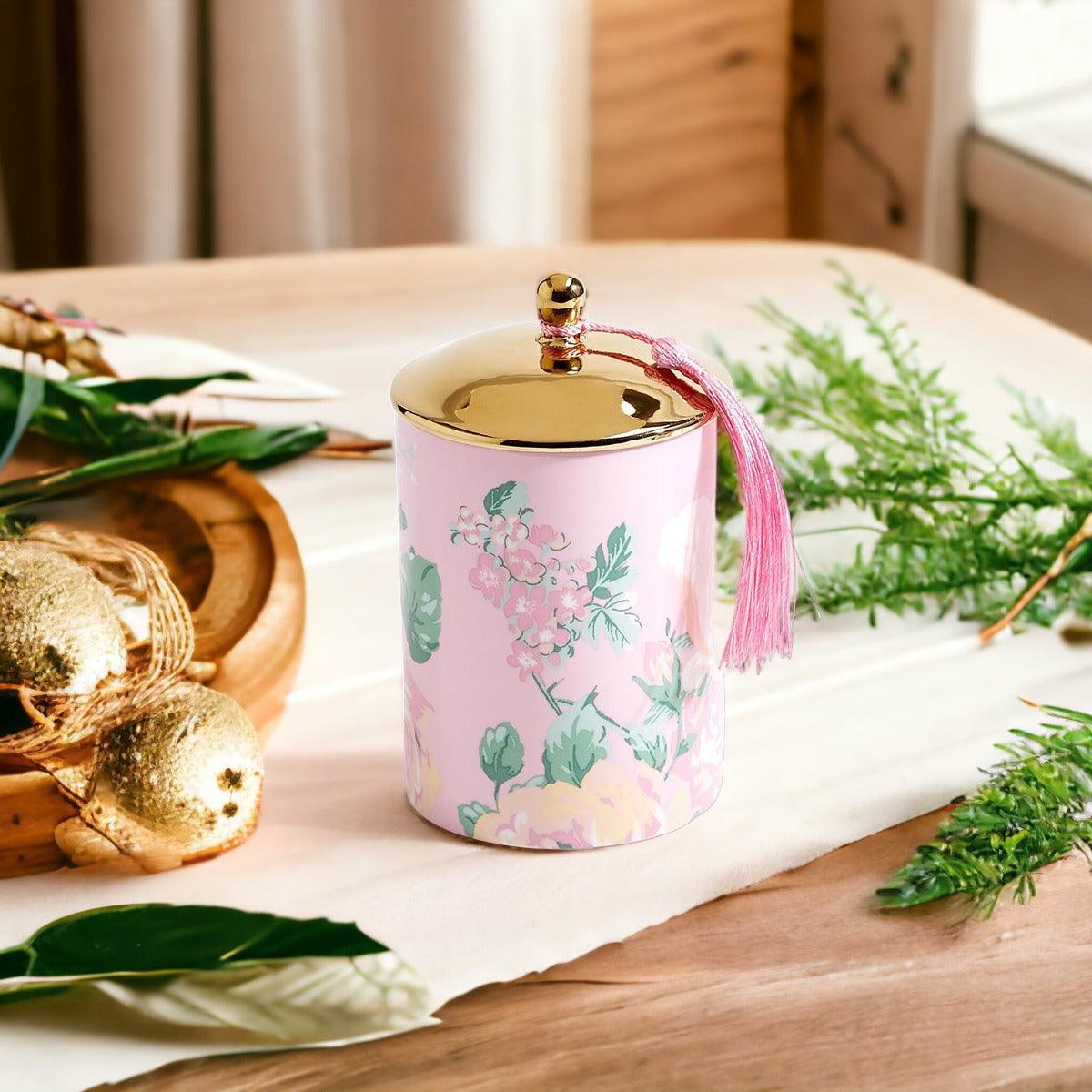 Vintage Floral Candle