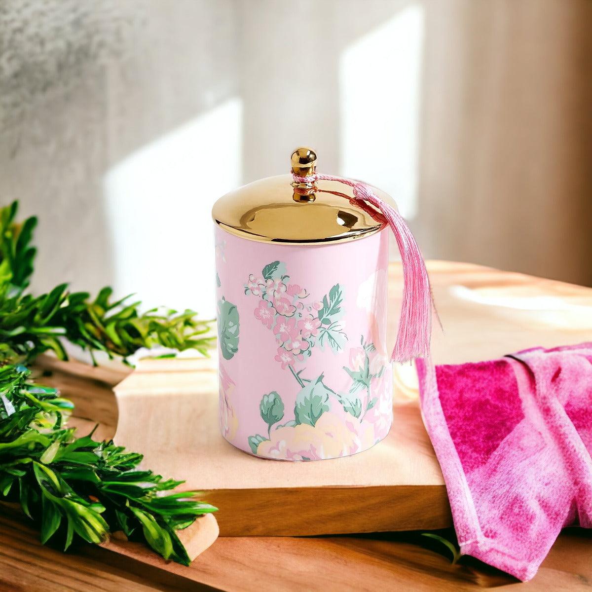 Vintage Floral Candle